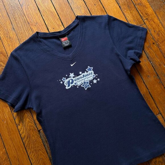 Vintage‎ 90s Nike Team Penn State University Girls Rock Women Medium Navy Blue - Picture 2 of 6